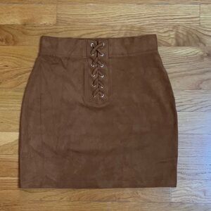 Brown Suede Women's Mini Skirt